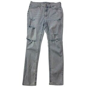 Seven‎ 7 Jeans Women's Size 14 Tummy Less High-Rise Skinny Stretch Distressed